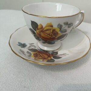 Vintage Royal Vale Bone China Rose Pattern Cup & Saucer